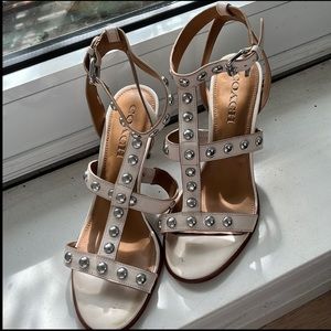 Coach leather studded heels